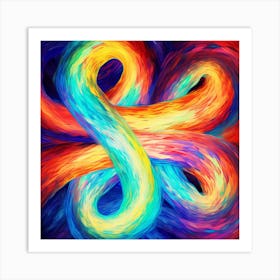 Abstract Of Swirling Colors Art Print