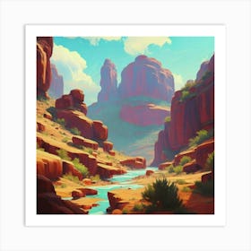 Landscape of valley rocks 11 Art Print