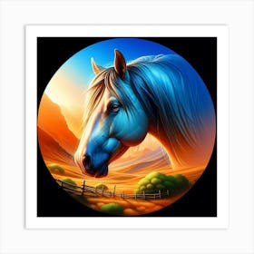 Horse In The Sunset Art Print