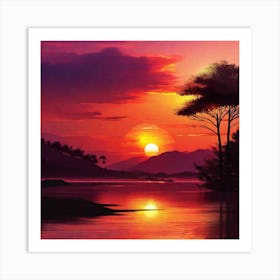 Sunset Painting 4 Art Print