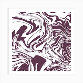 Liquid Contemporary Abstract Mauve and White Swirls - Retro Liquid Marble Swirl Lava Lamp Art Print