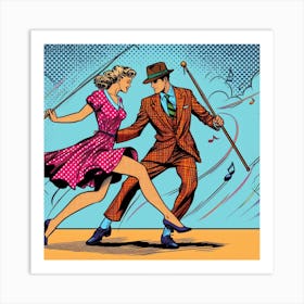 Swing dance, pop art Art Print