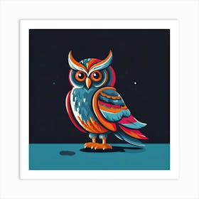 Colorful Owl 3 Art Print