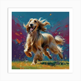 Afghan Hound Running Art Print