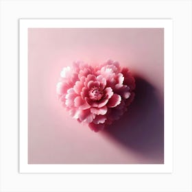 Heart Shaped Pink Peony Art Print