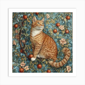 Cat In An Apple Tree Art Art Print