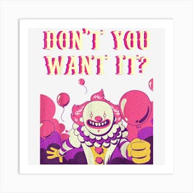 Scary Clown Halloween Art Print