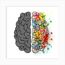 Brain Mind Psychology Idea Drawing 1 Art Print