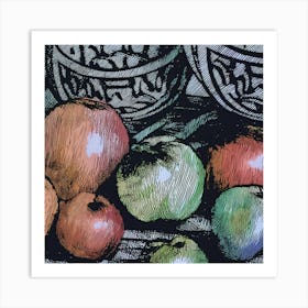 Apples And Bowls Art Print