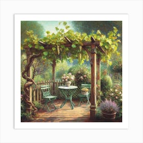 Gazebo In The Garden Art Print