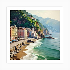 Camogie Italy Coast Art Print 0 Art Print