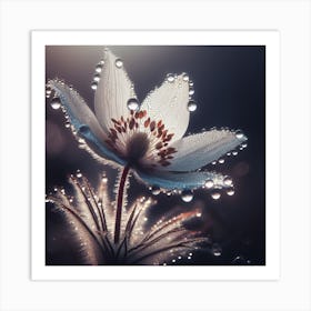 Dewdrops On A Flower Art Print