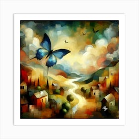 Abstract Butterfly Oil Painting 2 Copy Art Print