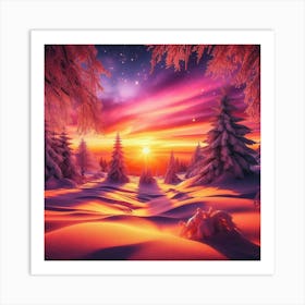 Snowy Landscape Art Print