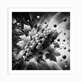 Black And White Grapes 2 Art Print