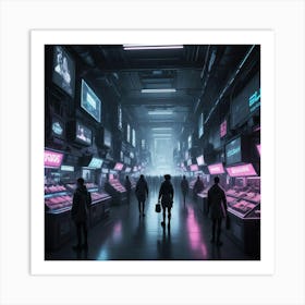 Futuristic Shopping Mall Art Print