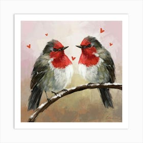 Love Birds Serenade Print Art - Set The Mood For Love With Our Love Birds Serenade Print Art Art Print