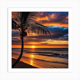 Sunset At The Beach 186 Art Print