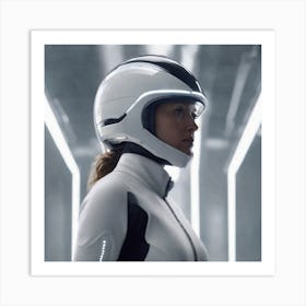 Futuristic Woman In Helmet 2 Art Print