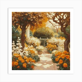 Sunlit garden Art Print