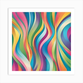 Vertical Curves In Pastel Colors Art Print