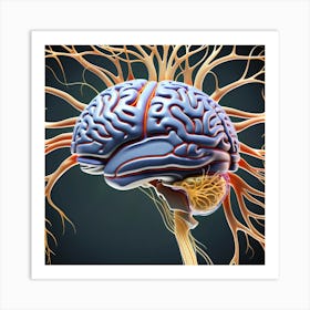 Brain With Nerves 5 Art Print