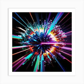 Laser Explosion Glitch Art 8 Art Print