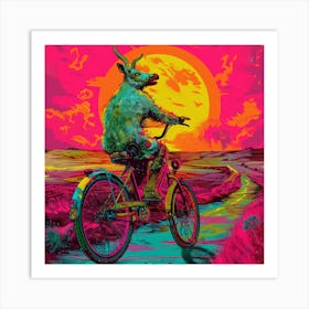 Goat On A Bike Art Print