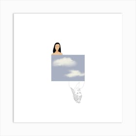 The Curly White Cloud Loves the Sky Art Print