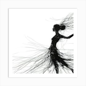 Dance With The White - Dancing Lines Art Print