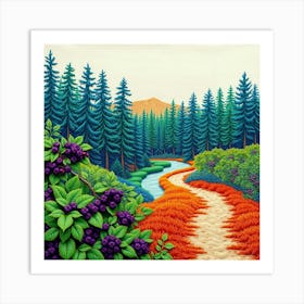 Blueberry Trail 1 Art Print