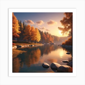 Autumnal River Art Print