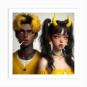 Devil Couple Art Print