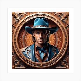 Cowboy In Hat 15 Art Print