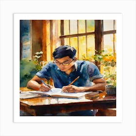 Asian Student Art Print