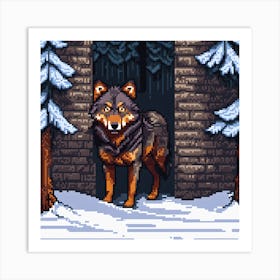 Pixel Wolf 2 Art Print