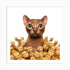 Cat In A Crowd Art Print