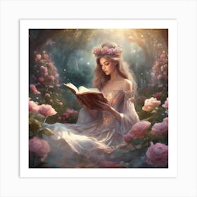 Girl Reading A Book Art Print