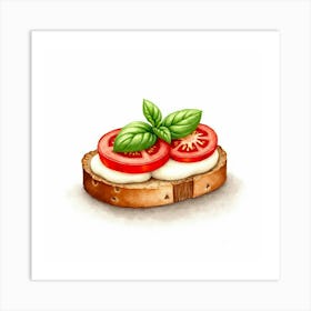 Tomato And Mozzarella Sandwich 1 Art Print