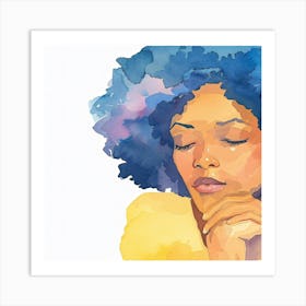 Woman With Afro Hair Art Print