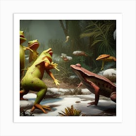 Frogs In The Forest Art Print