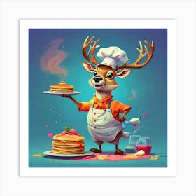 Chef Deer 10 Art Print