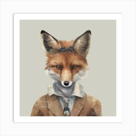 Watercolour British Fox Vixen Art Print