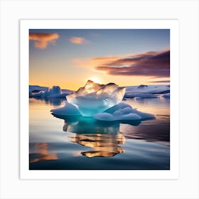 Iceberg At Sunset 2 Art Print