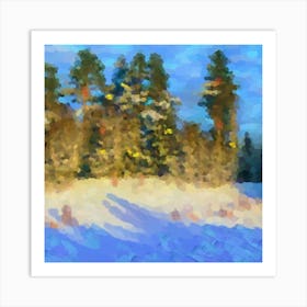 Snowy winter forest N2 Art Print