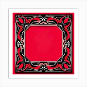 Red And Black Frame Art Print