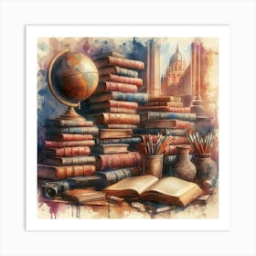 Books And Bookshelves Art Print