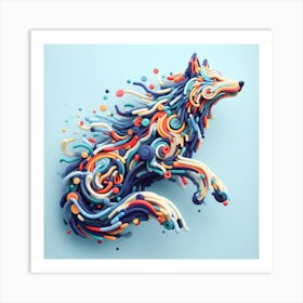 Abstract Wolf Art Print