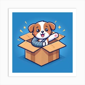 Dog In A Box Art Print