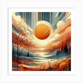 Abstractic Sunset 1 Art Print